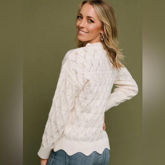 Baltic Born Sweaters - Baltic Born XL eyelet scallop sweater